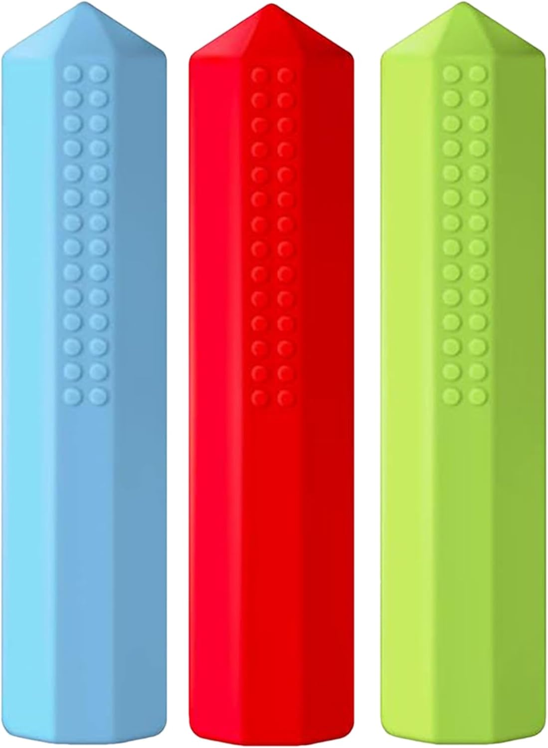 6 Pack Silicone Chewable Rainbow Pencil Toppers for Kids, Sensory Chew Pen Topper Fidget Toy, Chewy Pencil Tubes for Autisms, Oral Motor Special Needs, Anxietys, Gentle on Teeth, Easy to Clean