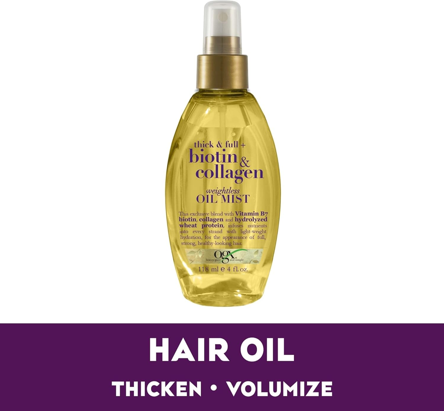 Ogx Biotin & Collagen Volumising Weightless Oil Mist 118Ml image number 1