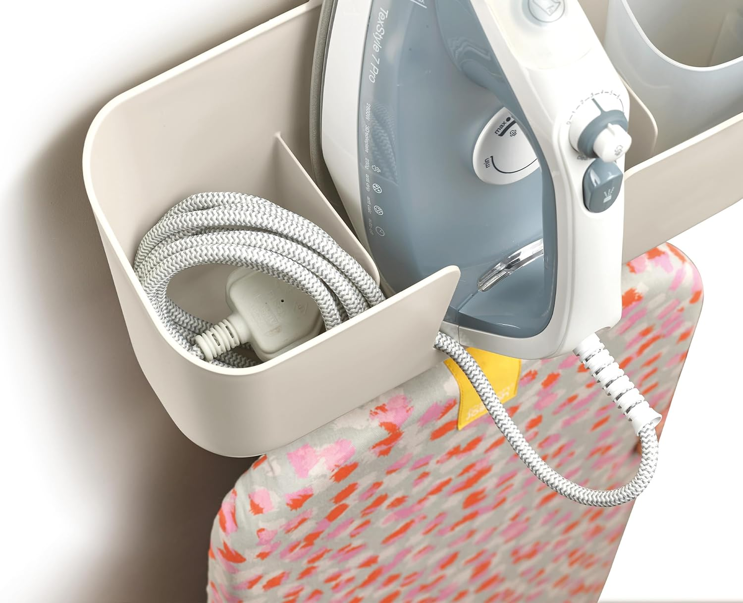 Joseph Joseph Ironhub Wall Mounted Iron Holder and Jug Storage Organiser with Adjustable Ironing Board Hanger, and Heat-Resistant Iron Pad image number 2