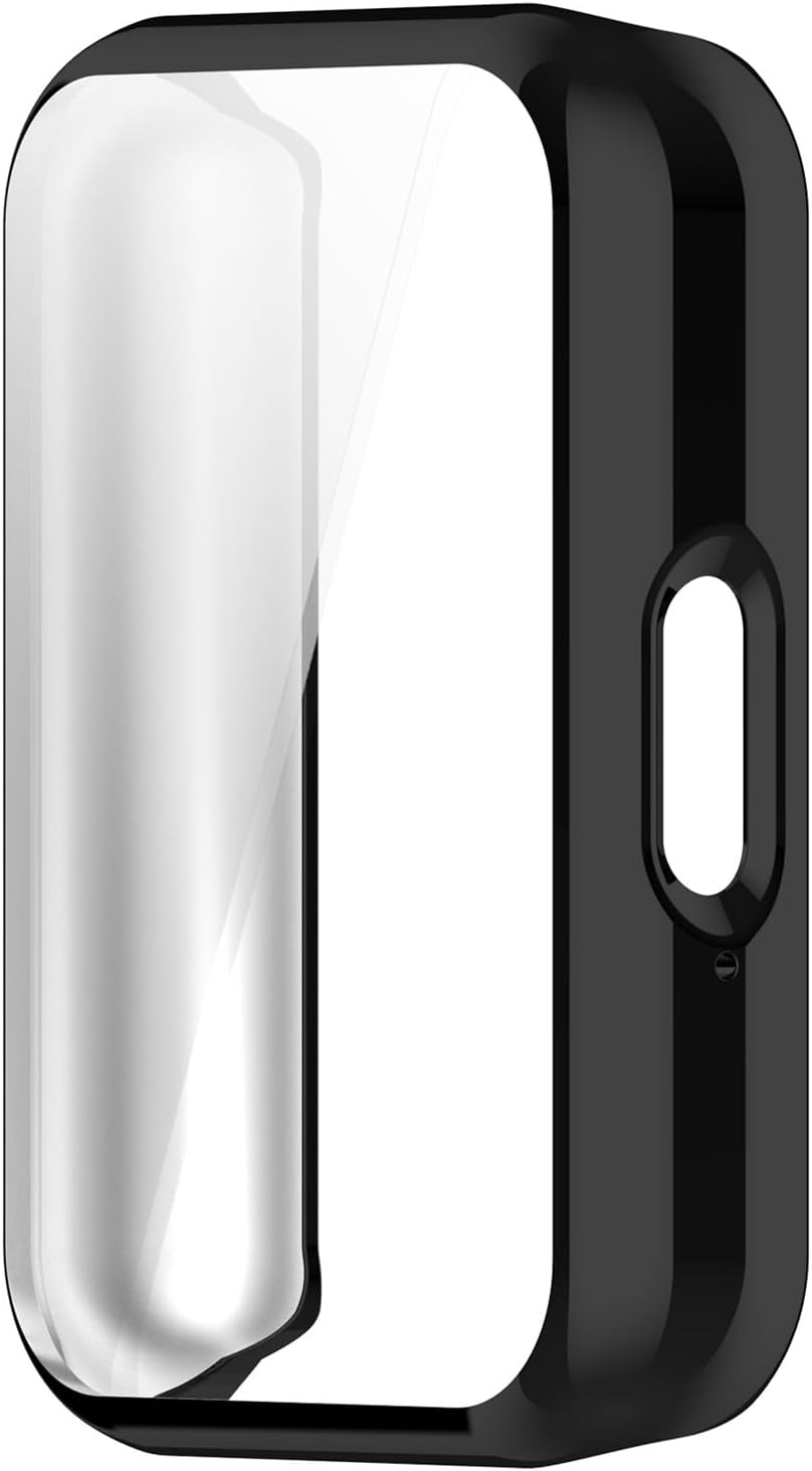 [2 Pack] Haotop TPU Screen Protector Cover Case Compatible with Samsung Galaxy Fit 3 Smartwatch (Black+Clear) - Black+Rose Gold image number 4