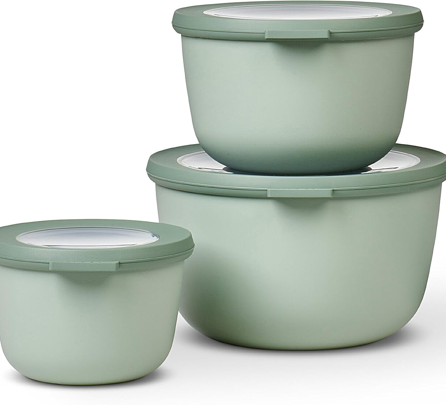 Mepal Cirqula round Food Storage Container Set of 3 (500Ml + 1000Ml + 2000Ml) &ndash; Nordic Sage, Bpa-Free Airtight & Leakproof Bowls with Lids, Microwave, Freezer & Dishwasher Safe, Made in Holland image number 5