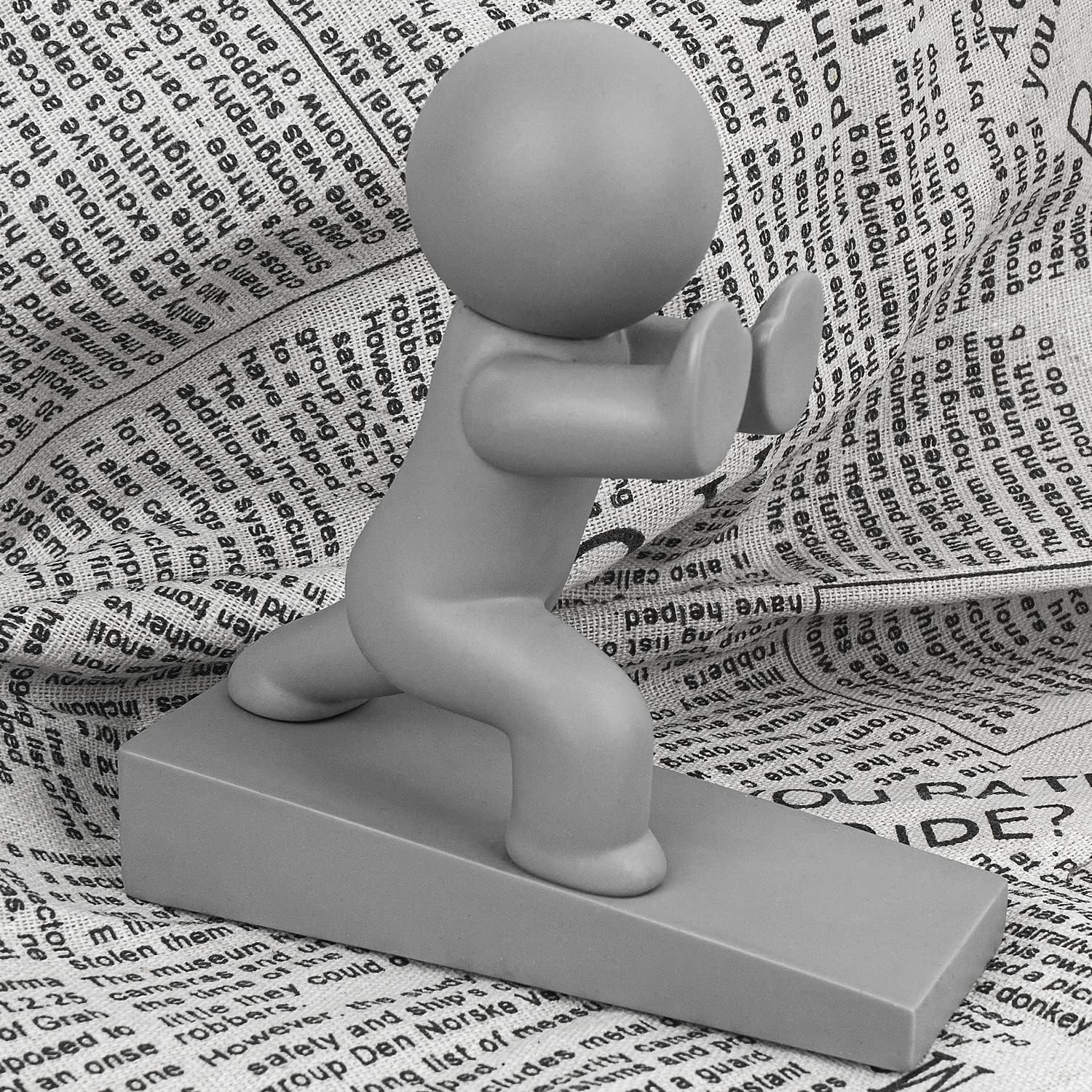 Cute Door Stopper, Decorative Door Stop, Protects Your Floors, Gray 1 Pack (Patented) image number 5