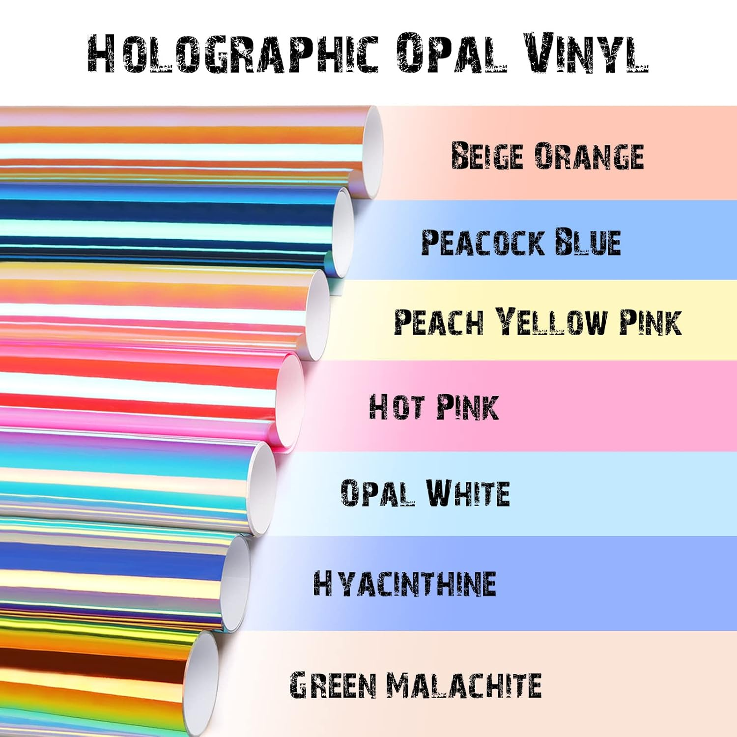 TECKWRAP Iridescent Holographic Opal Craft Vinyl 12" X 12" 7 Sheets/Pack for Craft Cutters, Sign Plotters image number 4
