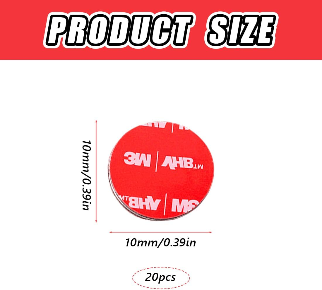 Pack of 20 Double-Sided Replacement Adhesive Pads, Compatible with Needit Park Lite Parking Disc, 3M Heat Resistant Strong VHB Sticker Tape Parking Meter Adhesive Pad Set for Windscreen image number 3