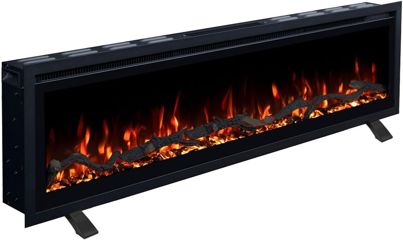 Modaliving Lucerne Series Electric Fireplace Heater, Wall Mounted, Recessed or Freestanding Design with Multi-Colour Flame Effect, Smartphone App and Remote Control (50 Inch) image number 3