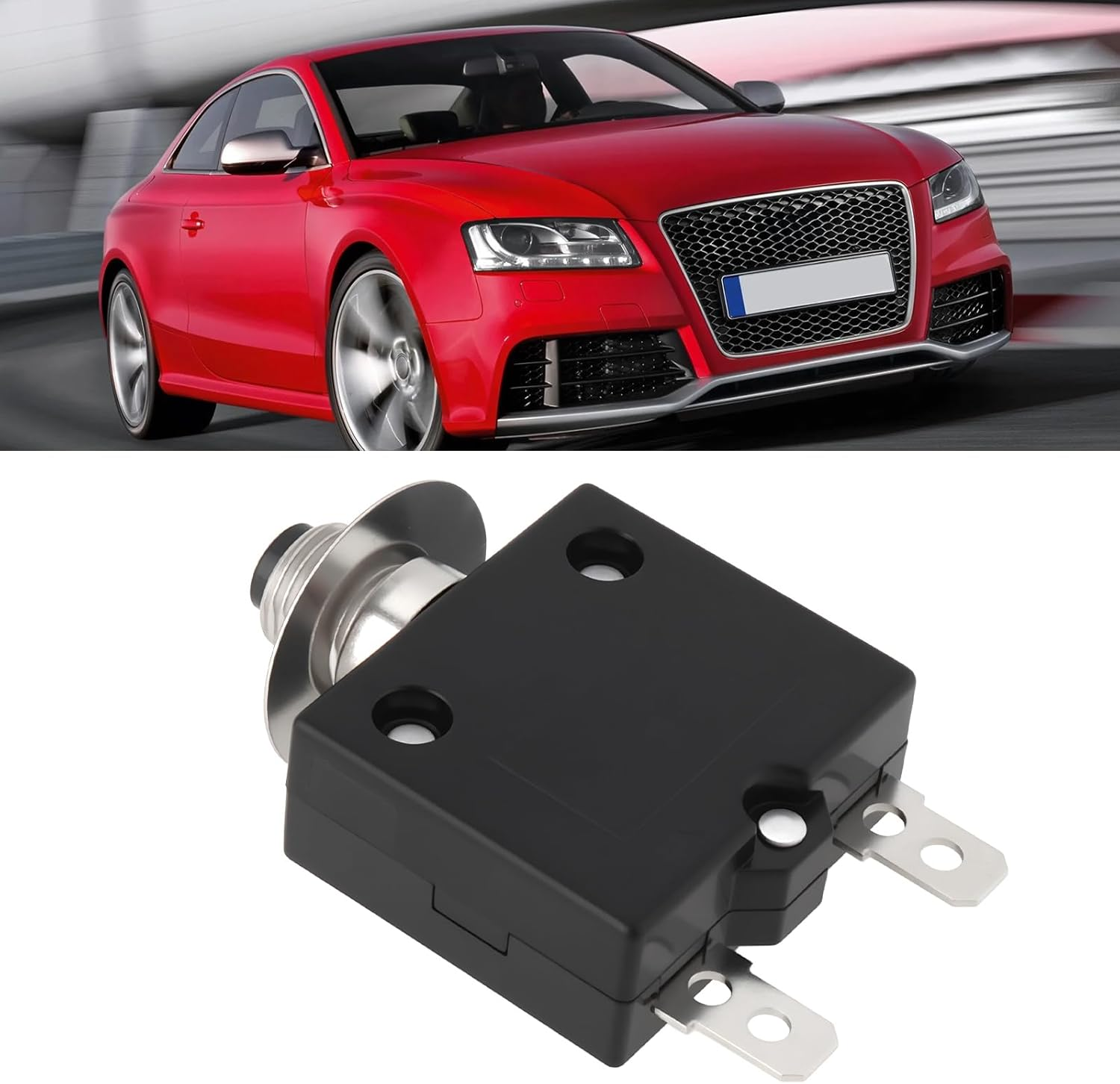 Ecsing 2X Push Button Circuit Breaker with Button Caps Manual Reset Switch, 125-250V AC / 50V DC Overload Protector, 10A image number 4