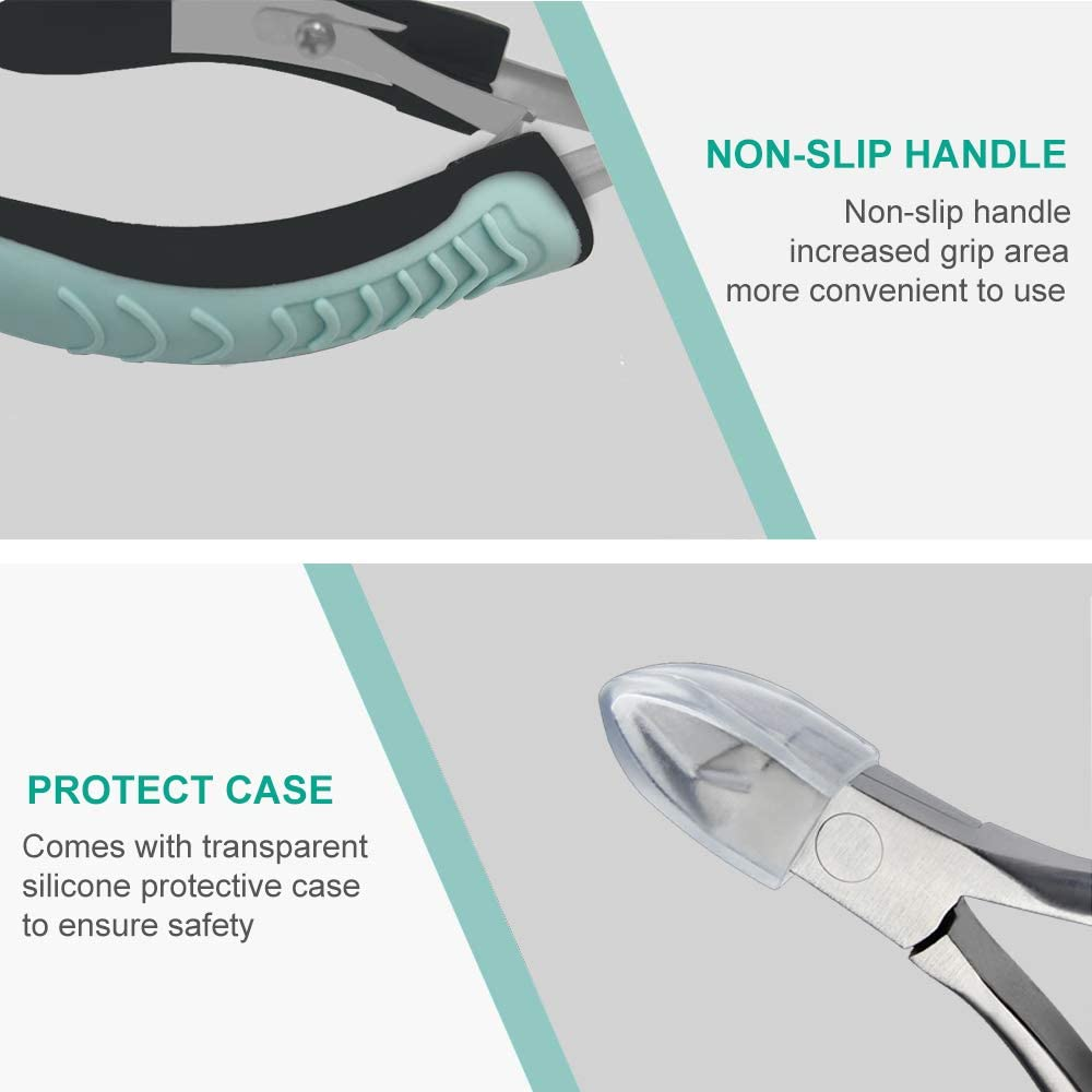 IVON Cuticle Trimmer, Professional Non-Slip Cuticle Nipper Stainless Steel Cutter - Green image number 5