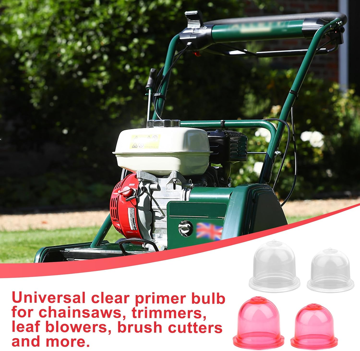 NQEUEPN 12Pcs Primer Bulb Replacements, Prime Bulb Carburetor Primer Bulb for Trimmer Hedge Cutter Gas Blower Brush Compatible with Homelite Craftsman Roybi(Red & Transparent) image number 5