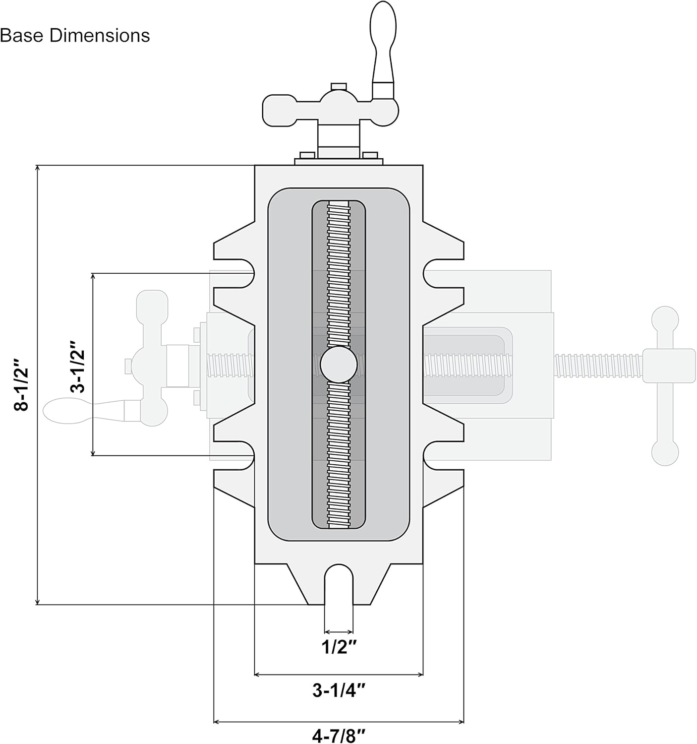 WEN Cross Vise, 3.25-Inch with Compound Slide for Mills and Drill Presses image number 3