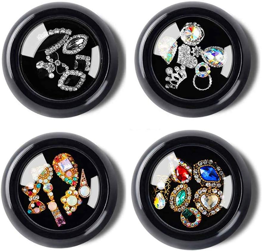 4 Boxes Rhinestone Nail Jewels 3D Bling Crystal Art Accessories Decoration Nail image number 2