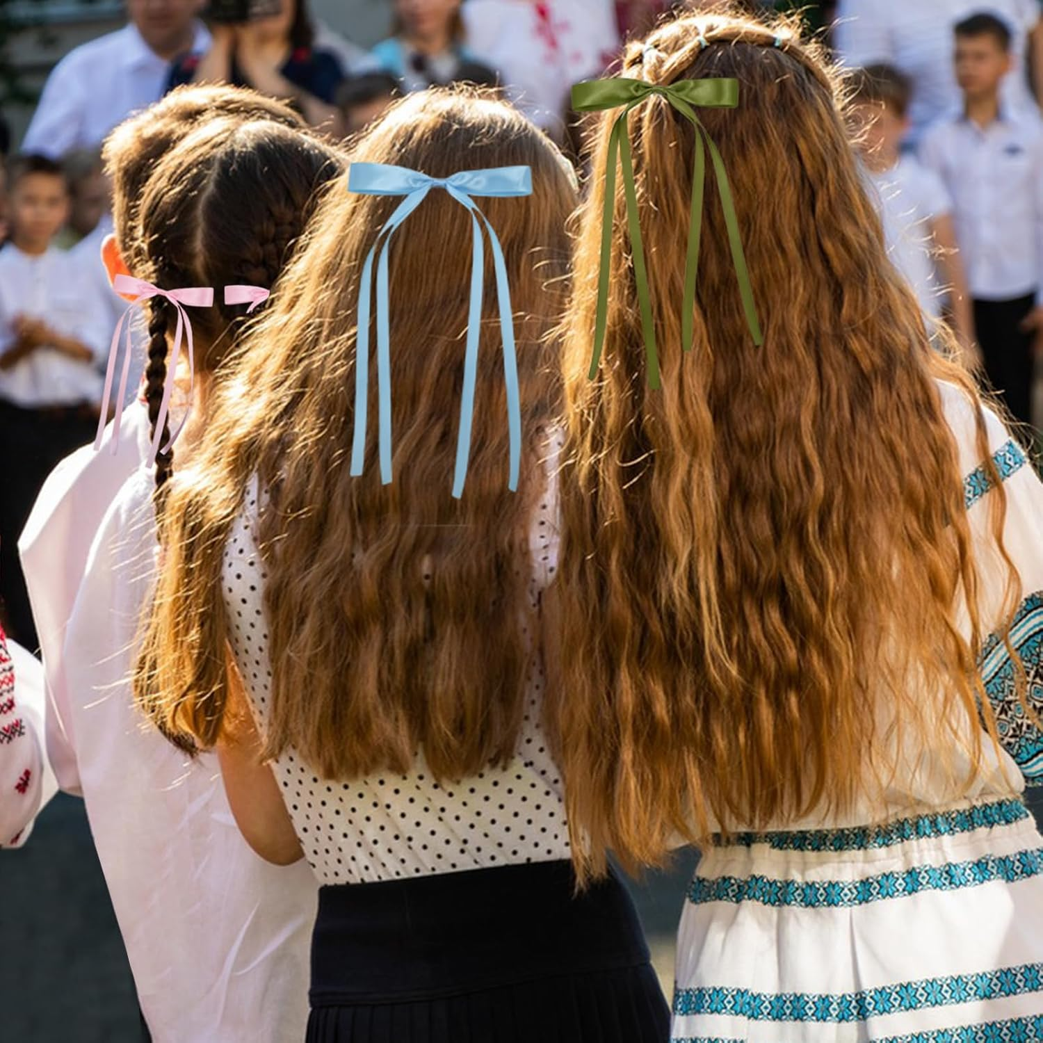 8 PCS Tassel Hair Bows for Women, Fashion Hair Bows Clip, Hair Ribbon Barrettes with Long Tail, Cute Hair Accessories for Women Girls Gifts image number 5