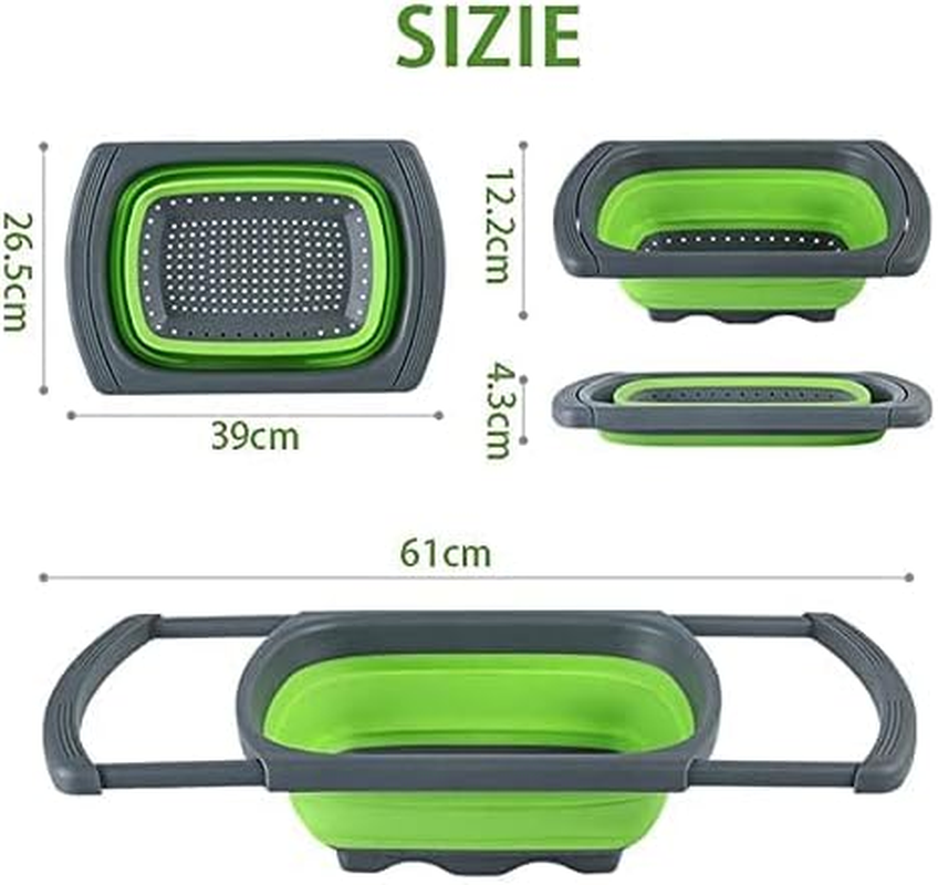 Aparna Kitchen Collapsible Colander Strainer (6- Quart Capacity) &ndash; Folding Food Strainer with Extendable Handles &ndash; Perfect for Draining Pastas, Vegetables & Fruits &ndash; over the Sink Strainer image number 5