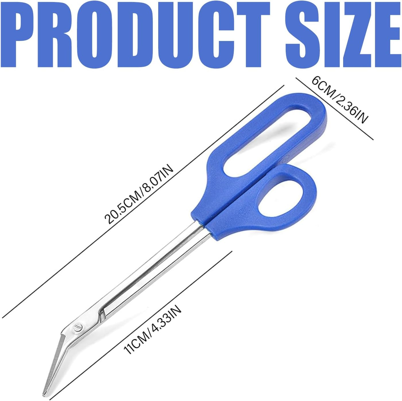 Lexziuo 1PCS Long Handle Toenail Clippers for Seniors & Thick Nails - 8 Inch Extra Long Professional Pedicure Scissors, Rust-Proof Stainless Steel Nail Clippers with Ergonomic Grip