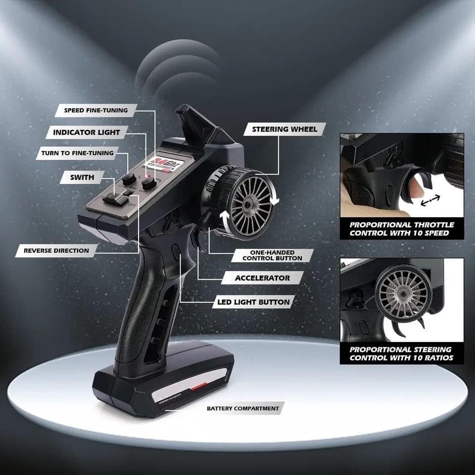 Shabee 38+ Km/H High Speed, 1:16 Scale Remote Control Car, 4WD All Terrain Monster Truck 2.4 Ghz Radio Controlled off Road 4X4 RC Car for Boys and Adults, RC Cars, Trucks with 2 Rechargeable Battery image number 2