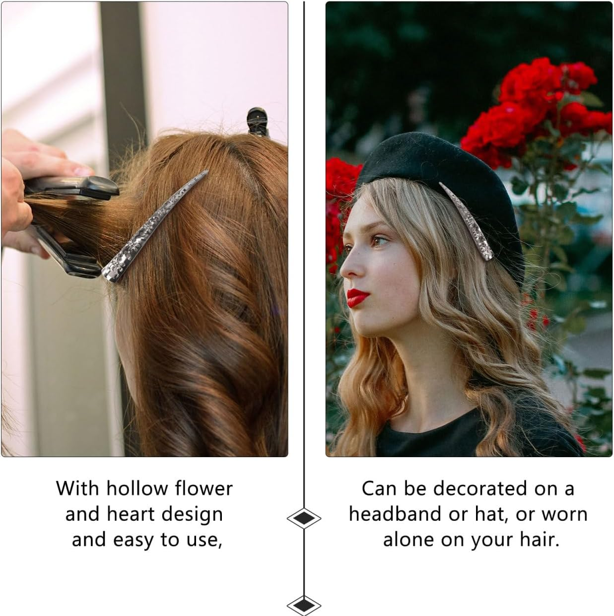 AUTSUPPL Pack of 4 Fashionable Alligator Hair Clips - Duckbill Hair Clip Made of Metal Silver Beak Hair Clip Large Crocodile Hair Clips Exclusive Hair Accessories for Women And image number 1