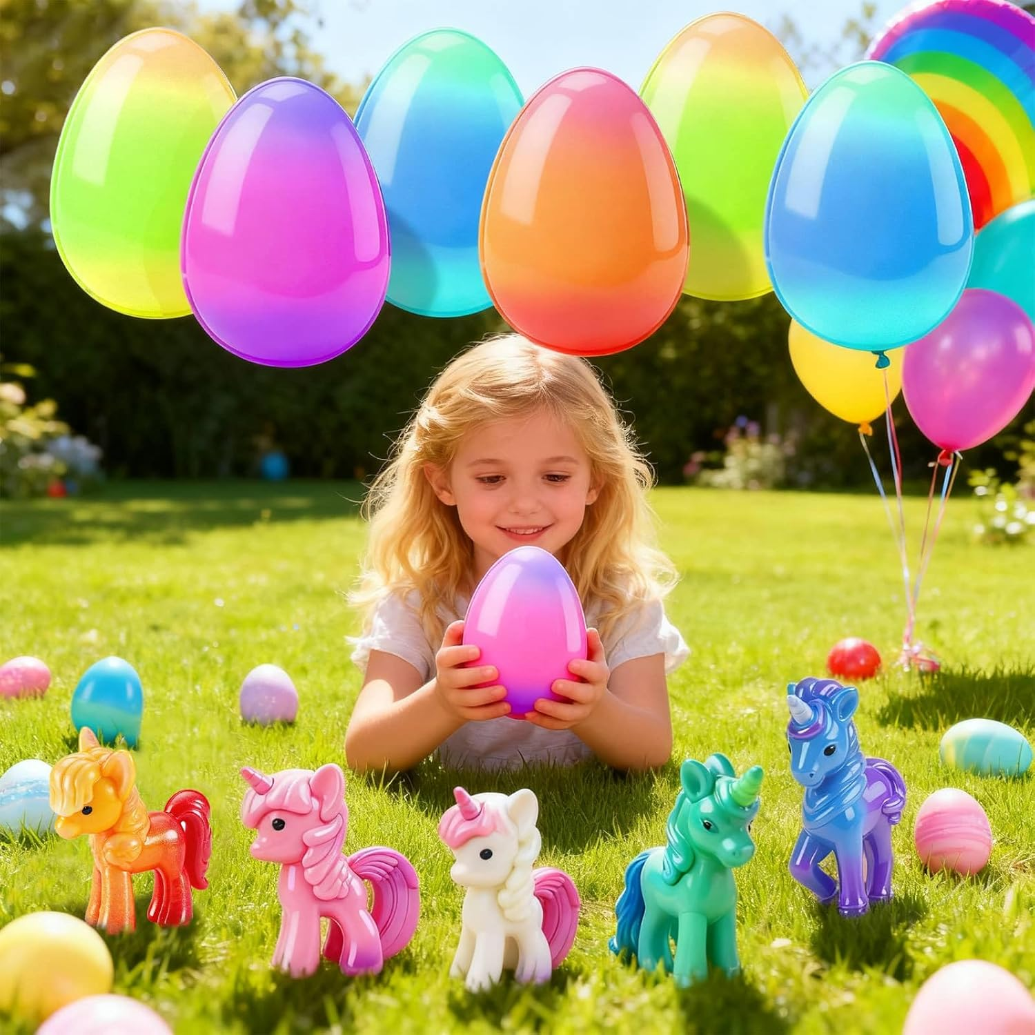Unicorn Hatching Rainbow Eggs for Kids - 6 Pack Unicorn Gifts for Boys & Girls Age 3+ Year Old, Grows 600%, Birthday Christmasgifts Easter Basket Stuffers Gift, Gifts Girl for Ages 3 4 5 6 7 8 9 image number 1