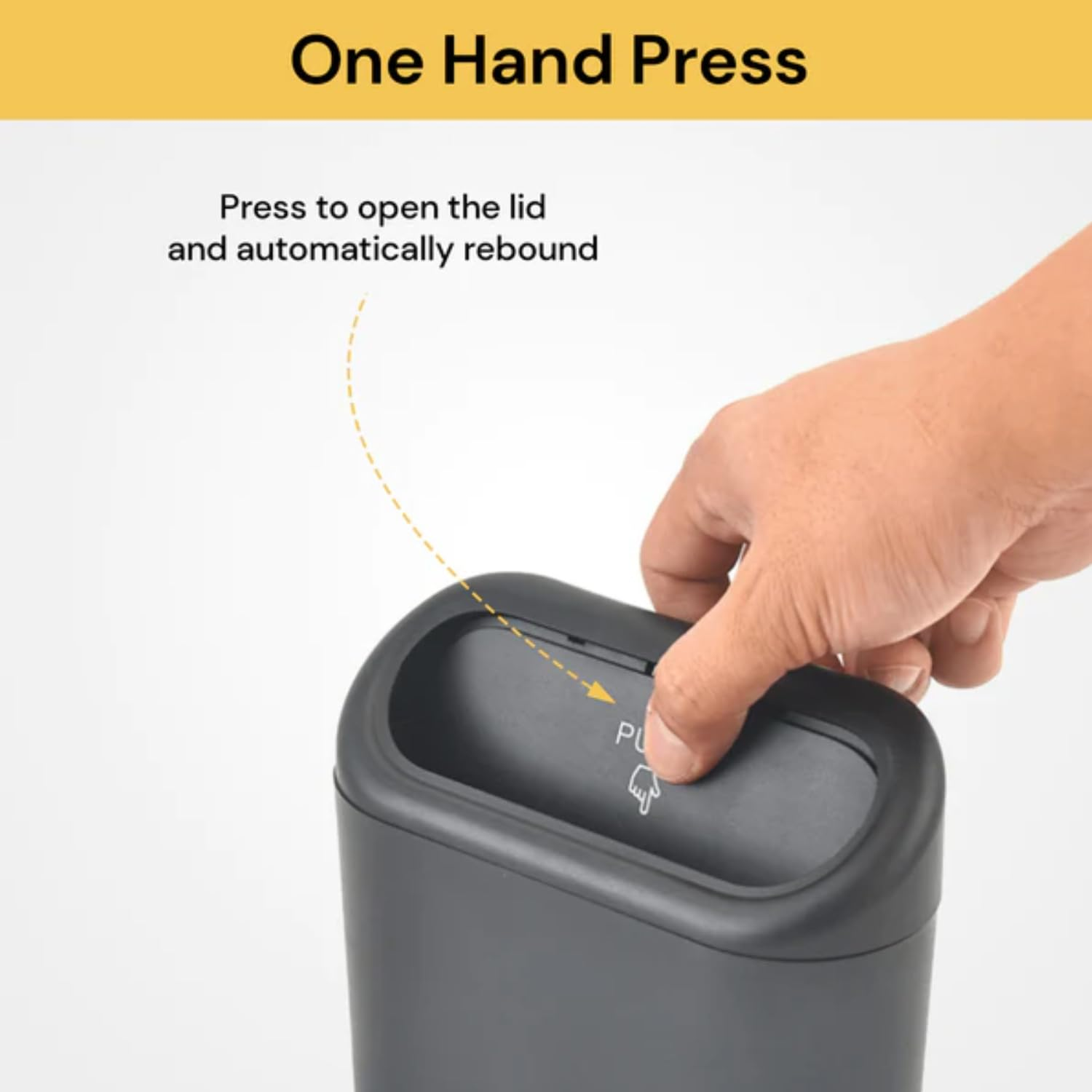 EZONEDEAL Car Trash Can with Lid, Portable Hanging Mini Car Trash Can, Auto Dustbin Garbage Organizer Holder, Wastebasket Trash Container Bin for Car, Vehicle, Home, Office, Car Organizer -Black image number 6