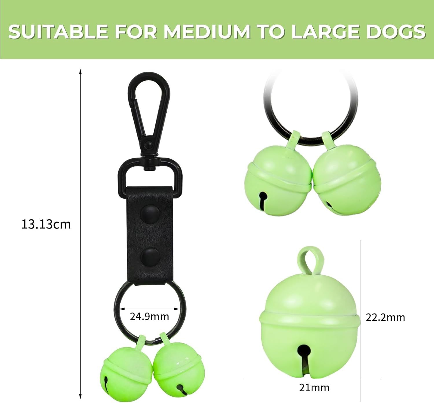 Bells for Dog Collar, Extra Loud Dog Cat Glow Bell for Pet Tracking & Saving Wildlife, Birds, Durable Copper Bells image number 2