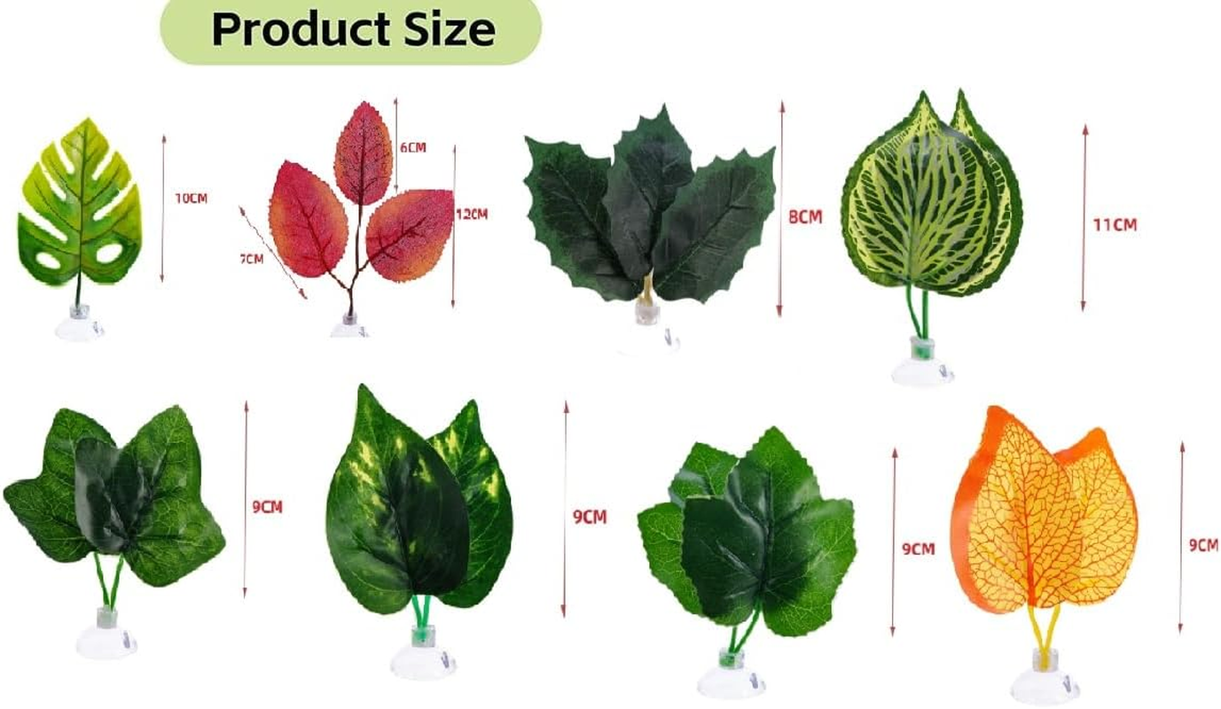 Liyquint 8 PCS Betta Fish Hammock with Double Leaf Pad, Artificial Aquatic Plants for Aquarium Decoration, Plastic Betta Bed Leaf & Habitat Toys for Fish Tank, Betta Fish Tank Accessories (Multicolor) image number 5