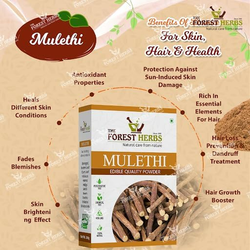 The Forest Herbs 100% Organic Licorice Root Powder (200Gms) - Mulethi Powder for Face, Hair Care, Eating image number 4