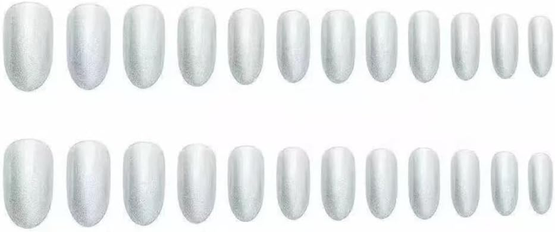 Ztcily False Nails Long Almond White Shiny False Nails French with Glue Accessories or Gift Idea for Christmas New Year Valentine'S Day Wedding image number 1