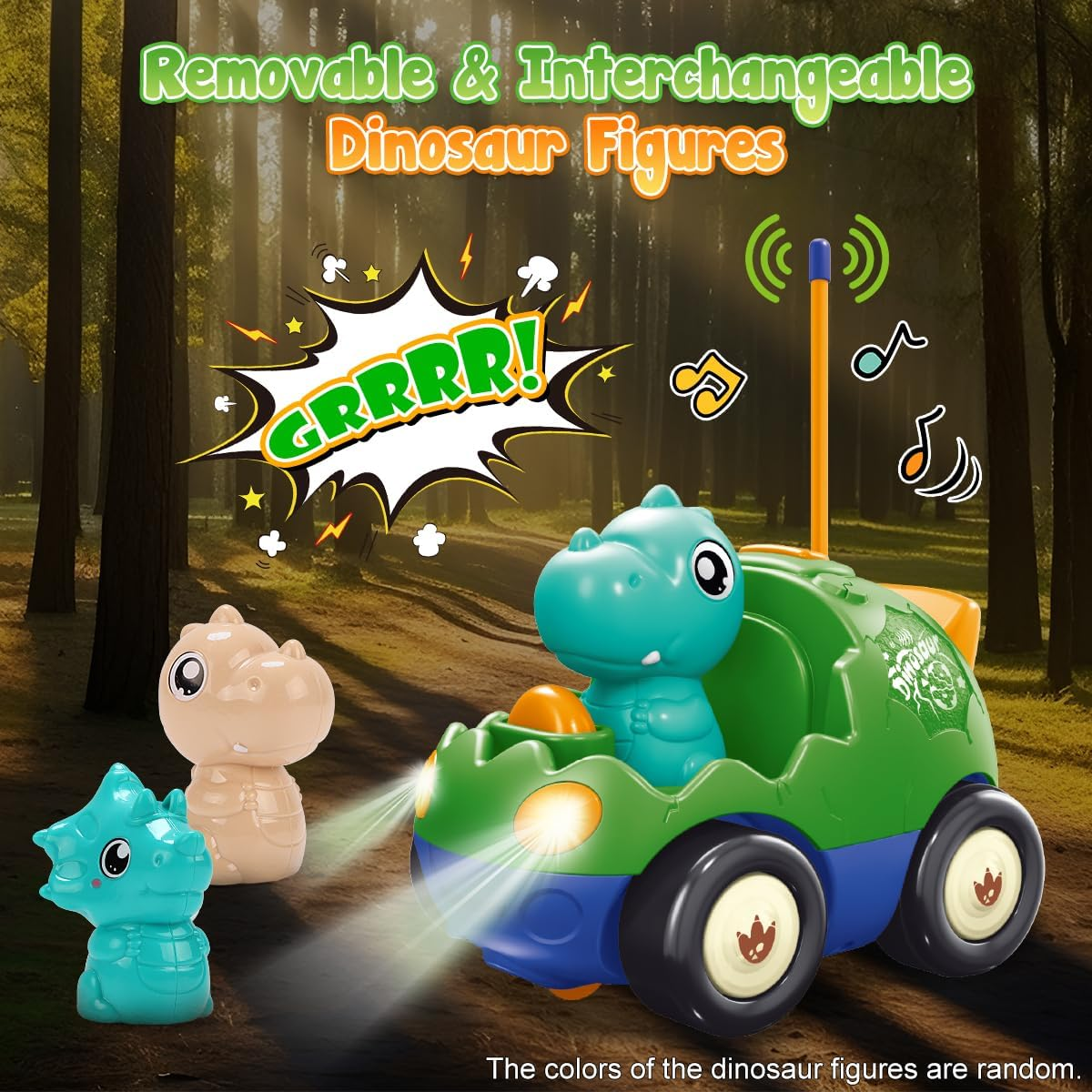 REMOKING Dinosaur Toys for Boys, Remote Control Car for Kids 18 Months+, RC Vehicle with Light & Music,Toddler Toys for Boys Girls Age 1-6 Year Old Birthday Gifts image number 3