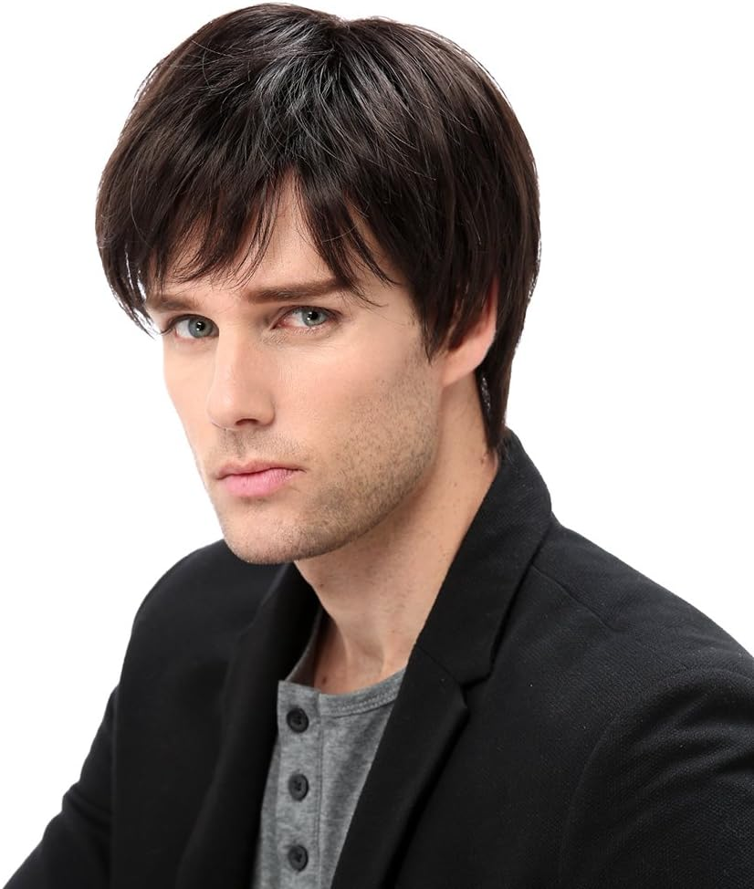 Stfantasy Wigs for Men Natural Short Brown Layered Hair Male Daily Costume Party Full Wig image number 1