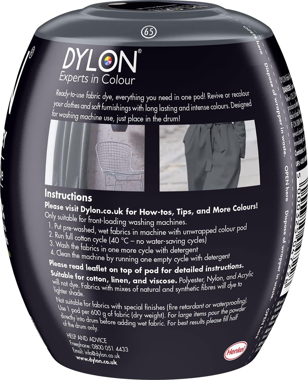 Dylon Machine Dye Pod - Smoke Grey, 350G image number 5