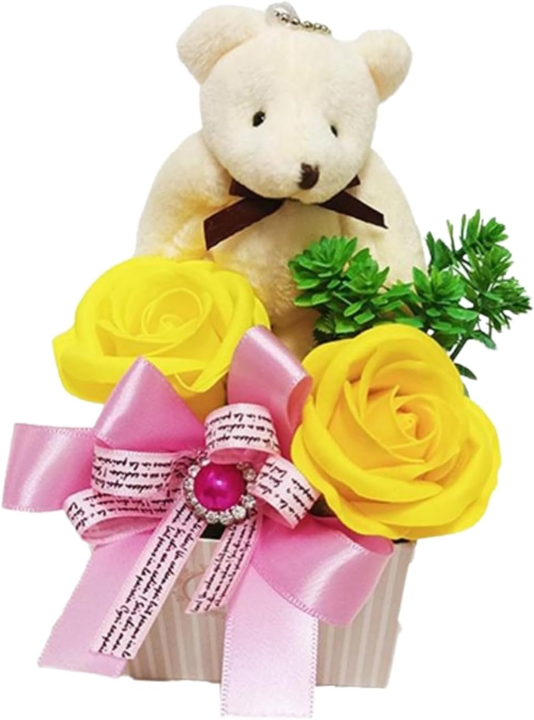 Q-FLA 799679 Soap Flower Bath Bare Arrangement, Carnation, Pink, Gift image number 1