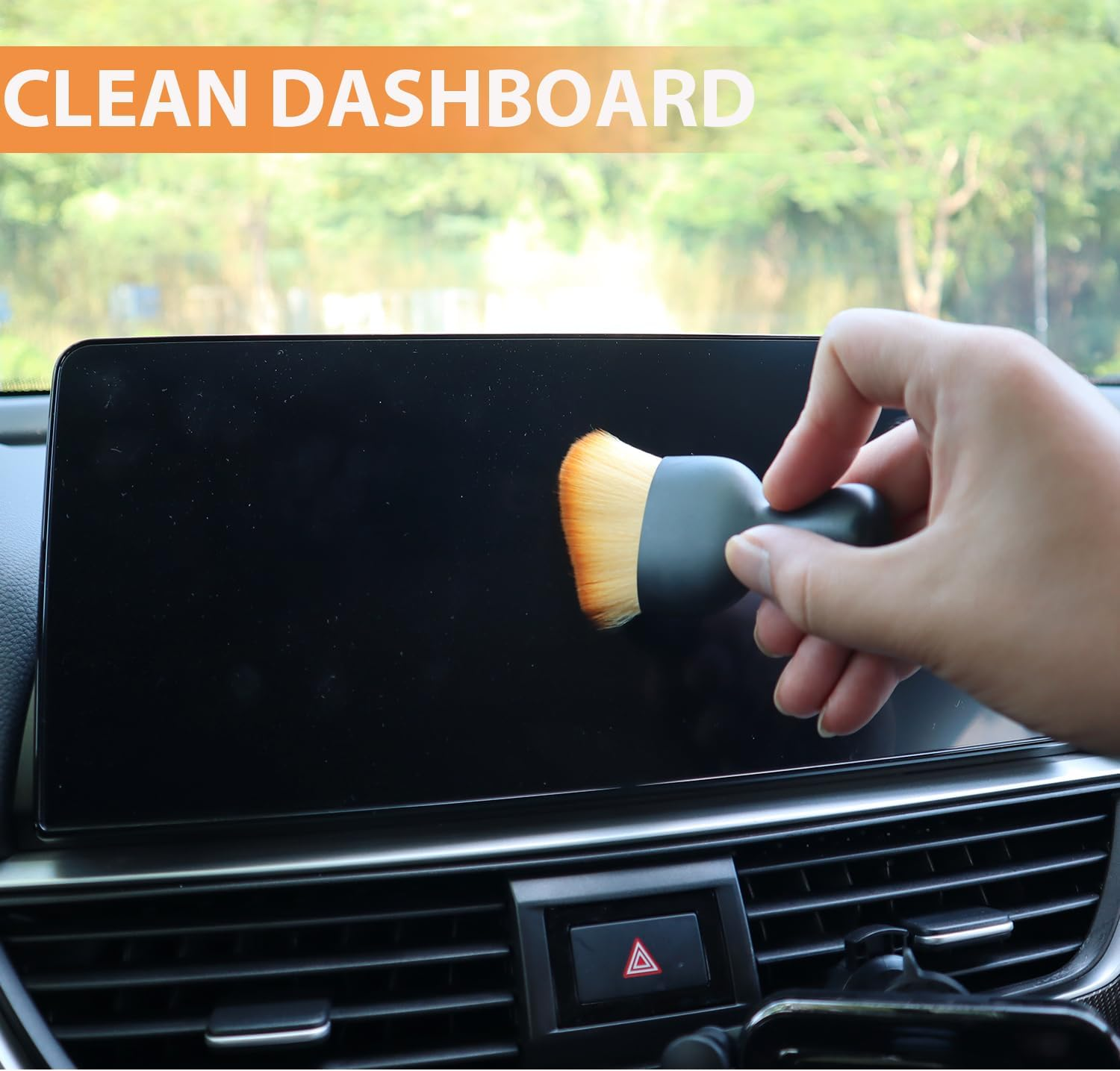 2PCS Car Detailing Brush Car Cleaning Brush Interior, Soft Bristle Dusting Brush Car Interior Cleaning Tool Car Dash Duster Brush for Dashboard, Leather, Air Vents, Computer, Keyboard image number 2