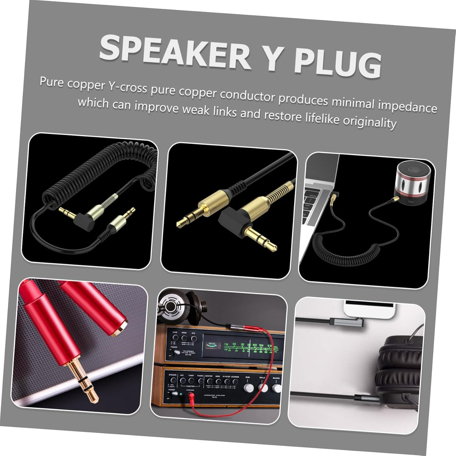 SECFOU Silver-Plated Y Fork Banana Plug Speaker Wire Connector for Audio Amplifier, Dual U-Shaped Audio Adapter Suitable for Home Theater and Hifi Systems image number 5