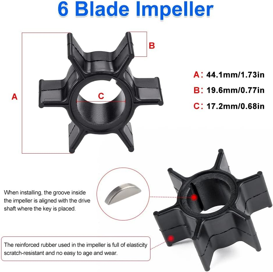Gtion 853792A07 361-87322-0 Water Pump Repair Kit Compatible with Mercury Tohatsu 361873220M, for Tohatsu 25HP 30HP 2-Stroke 361873220