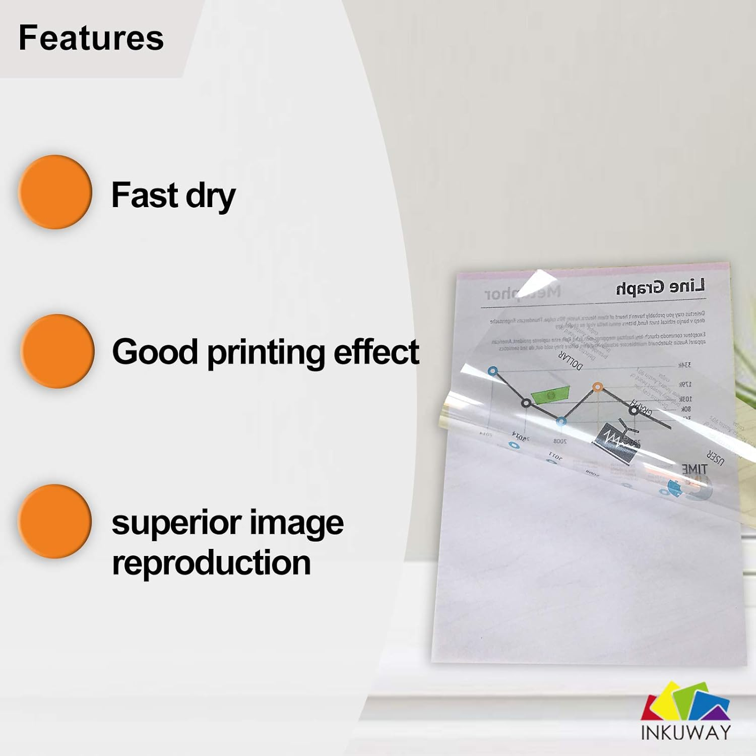 Inkuway OHP A4 120Sheets Transparent Film Acetate Sheet for Laser Printer and Copier Used for Craft & Screen Print image number 3