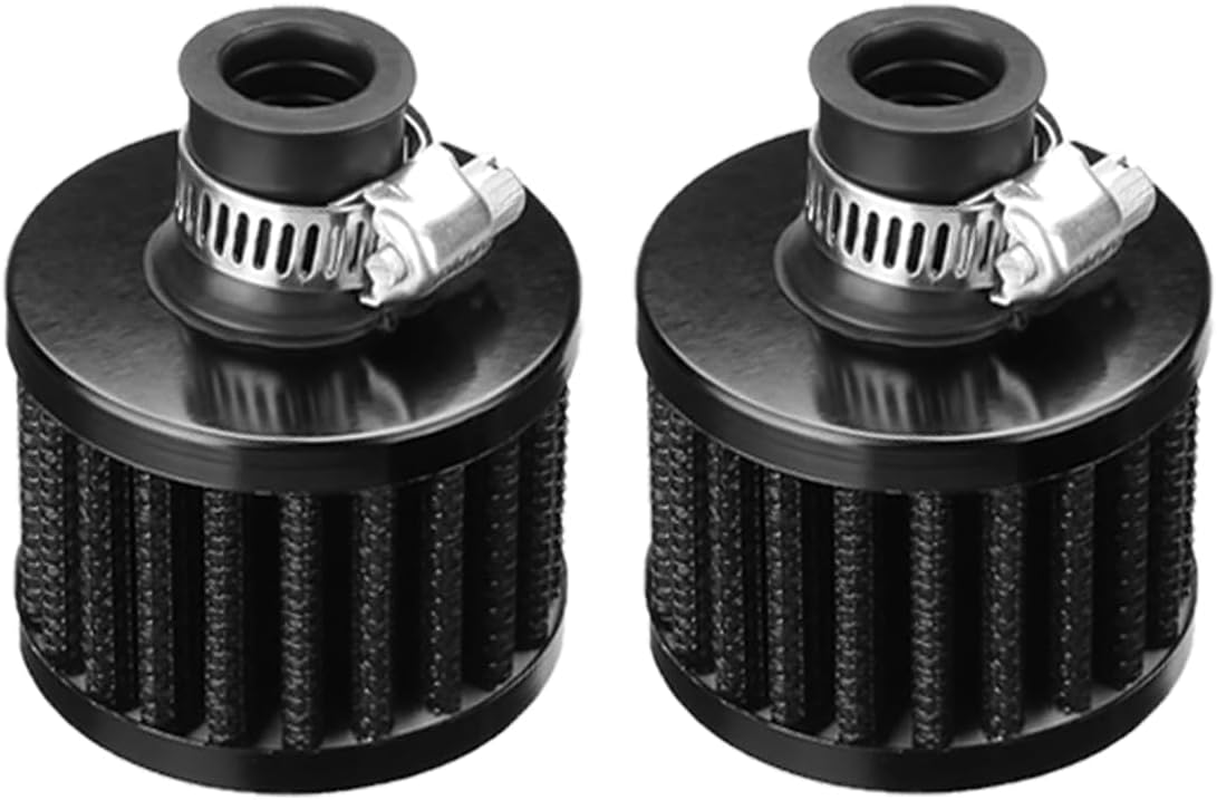 2Pcs Air Filter Breather, 12Mm Turbo Air Intake Vent Filter Cleaner for Car and Motorcycle