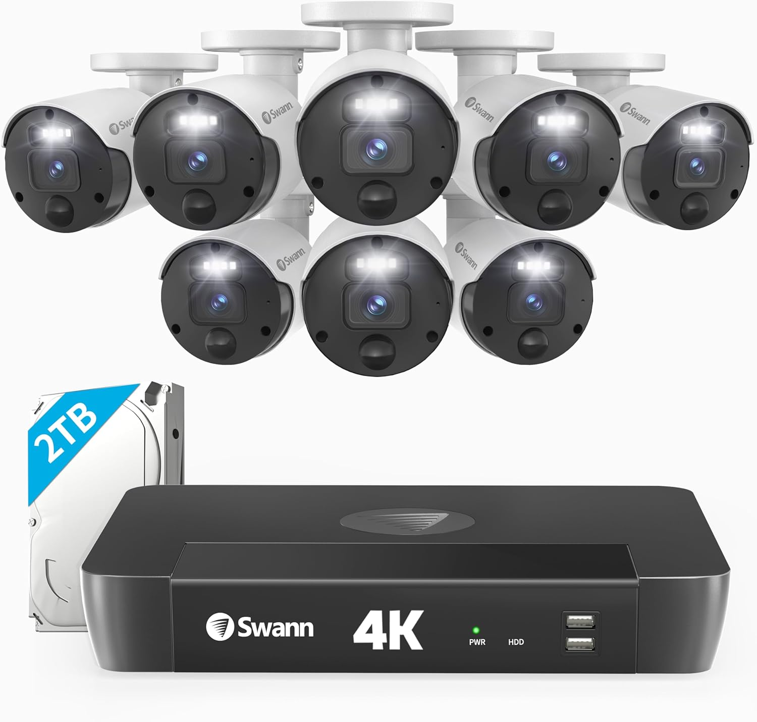 Swann Camera 4K Ultra HD Security System - 8-Channel NVR, 2TB HDD, 8 Bullet Cameras, Night Vision, Smart Alerts, IP66 Weatherproof - Comprehensive Home & Business Surveillance Solution image number 6