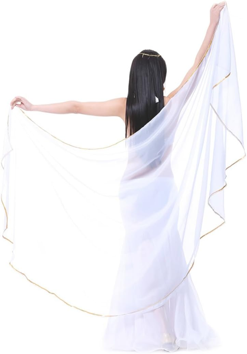 Calcifer 250Cmx120Cm Chiffon Semicircle Belly Dance Scarf Veils Accessories for Women Professional Dancer image number 2