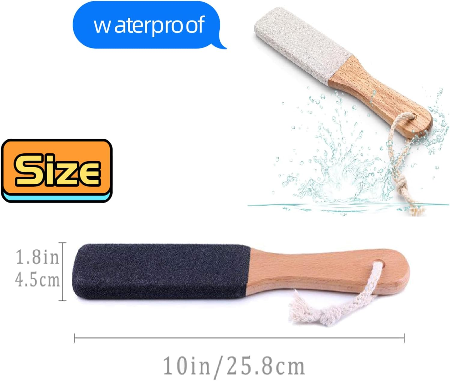 2 Pack Foot Rasp,Feet Callus Removers Foot Files Kit,Dead Skin Remover, Hygienic Pedicure Tool Foot Scrubber,For Dead,Hard Cracked Dry Skin Feet,Heels, Elbows, Hands in Shower - (Black and White) image number 4