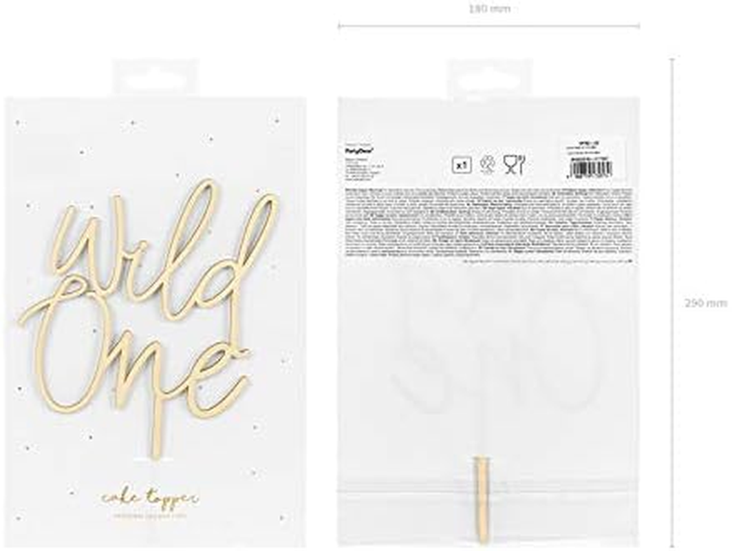 Luck and Luck Gold Wild One Birthday Cake Topper |1St Birthday Party Cake | Childrens Cake Topper | 1St Anniversary Cake Decoration | 1St Birthday Cake | Food Decoration image number 1