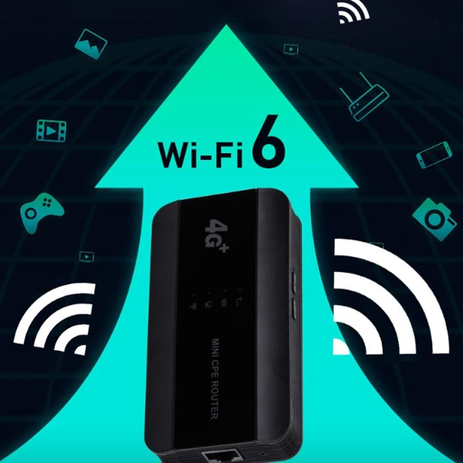 Mini CPE Router, 4G LTE Wifi 6 300Mbps High Speed Gigabit Ethernet Router with RJ45 Port and Sim Card Slot Type C Charging Portable Travel Router Support 10 Users for Indoor image number 3