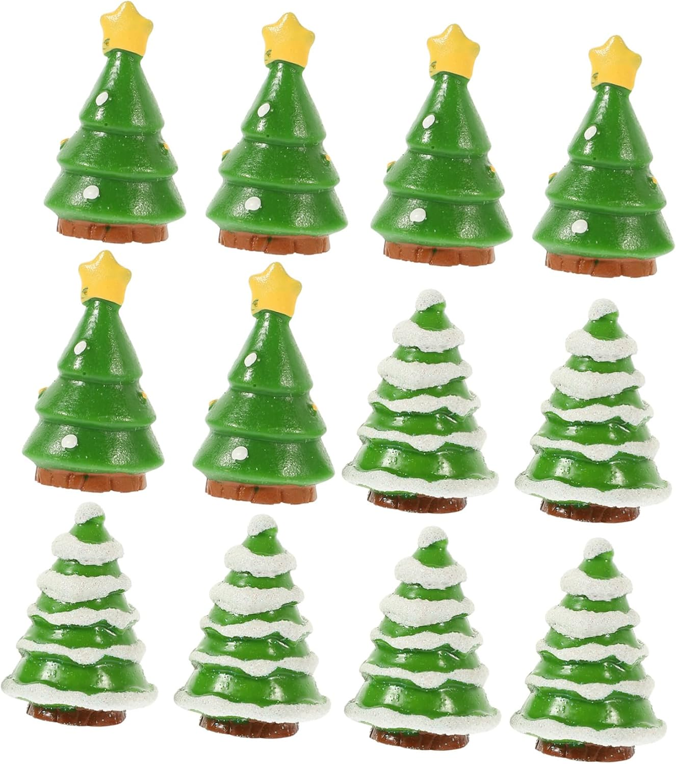 Mini Xmas Tree Decor Santa Claus Snowman Ornament Set Christmas Tree Decor Micro-Landscape Prop image number 2