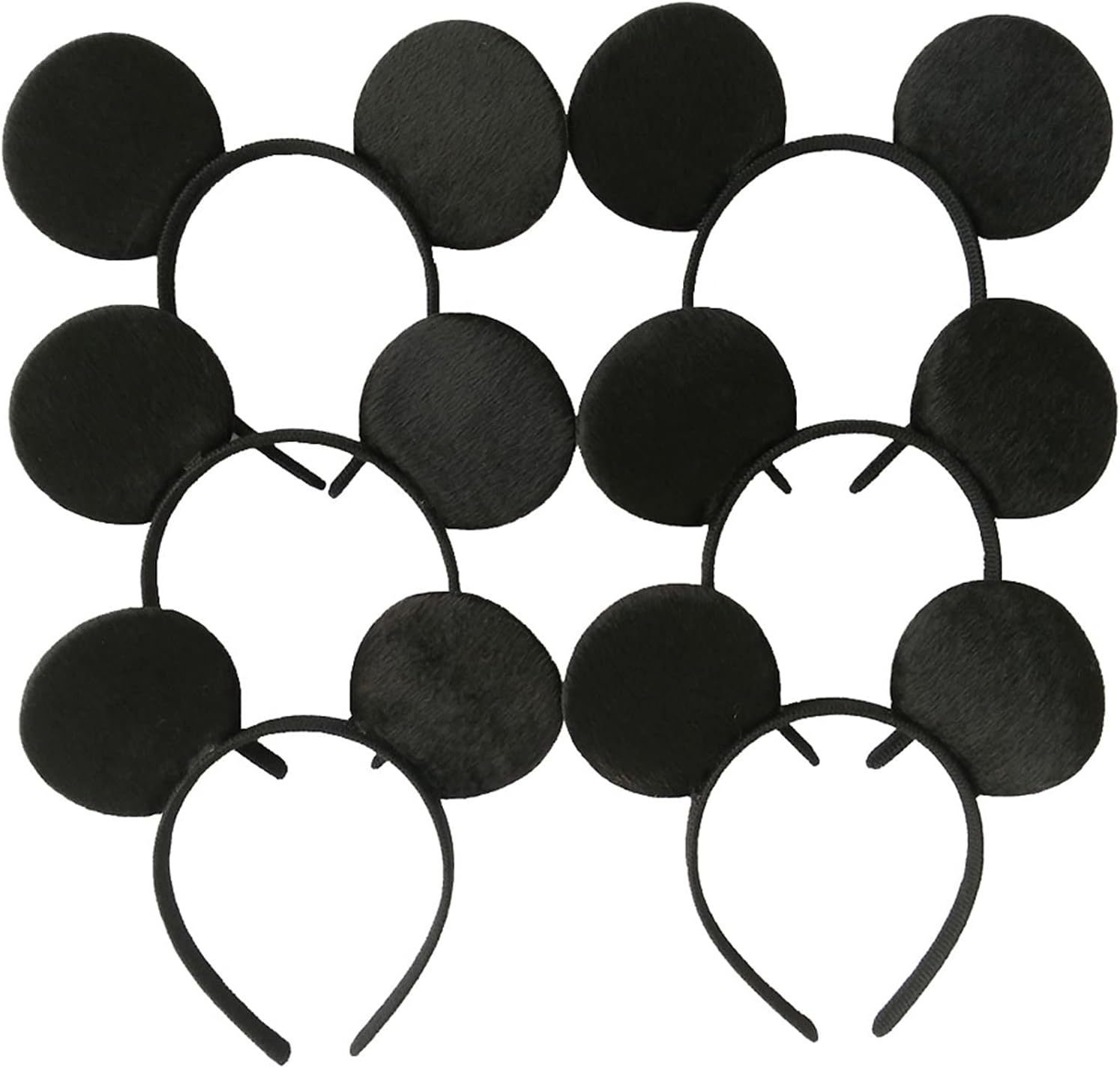 Chuangqi Mouse Ears Headband, Solid Black (Set of 12) image number 3