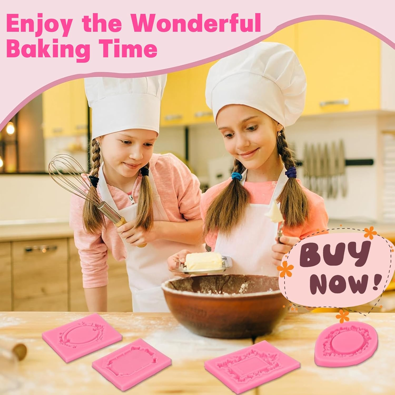 4Pcs Pink Silicone Photo Frame Fondant Molds,Baroque Style Curlicues Scroll Lace Photo Frame Fondant Molds,Mirror Silicone Molds Cupcake Topper Mirror Photo Frame Fondant Mold for Cake Decorating image number 6