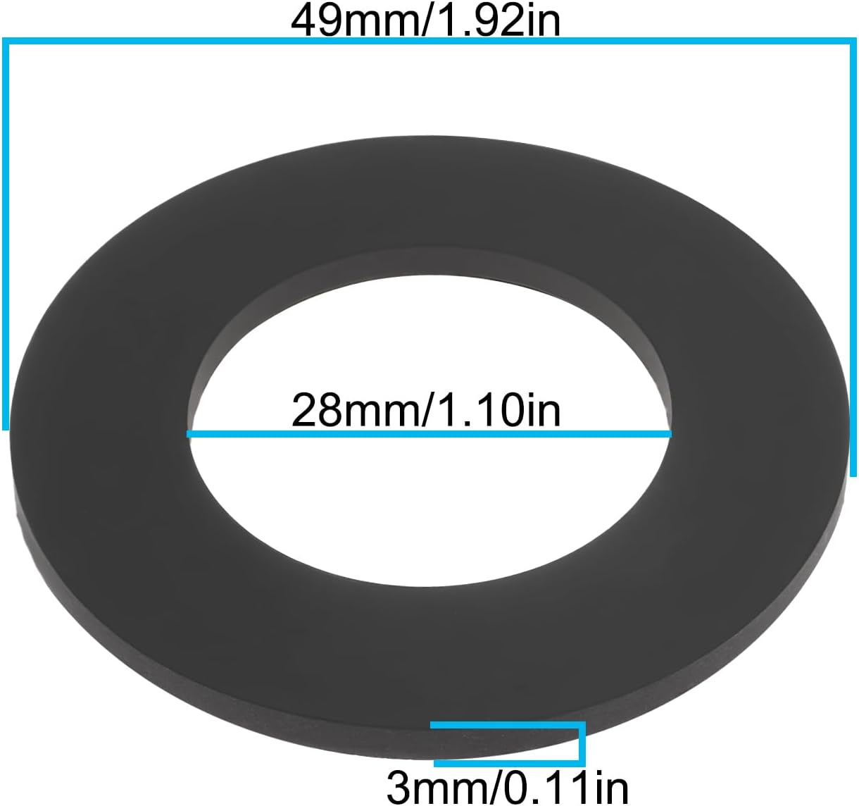 Emagtech 4PCS Fuel Cap Gasket 071734 28X49X3Mm Compatible with Vespa Primavera 125 (ET3) 1773-1992 image number 5