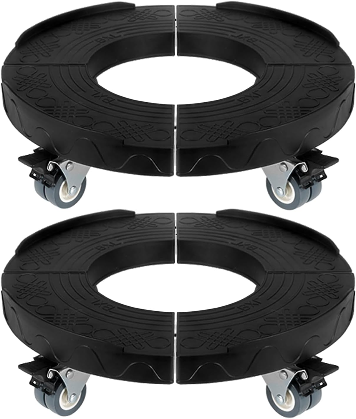 W B D WEIBIDA Trash Can Dolly Adjustable 15-19 Inch round Dolly with Wheels Heavy Duty Trash Can Roller Base Large Bucket Dolly Multi Functional Drum Dolly Rolling Keg Dolly Cart, Gray