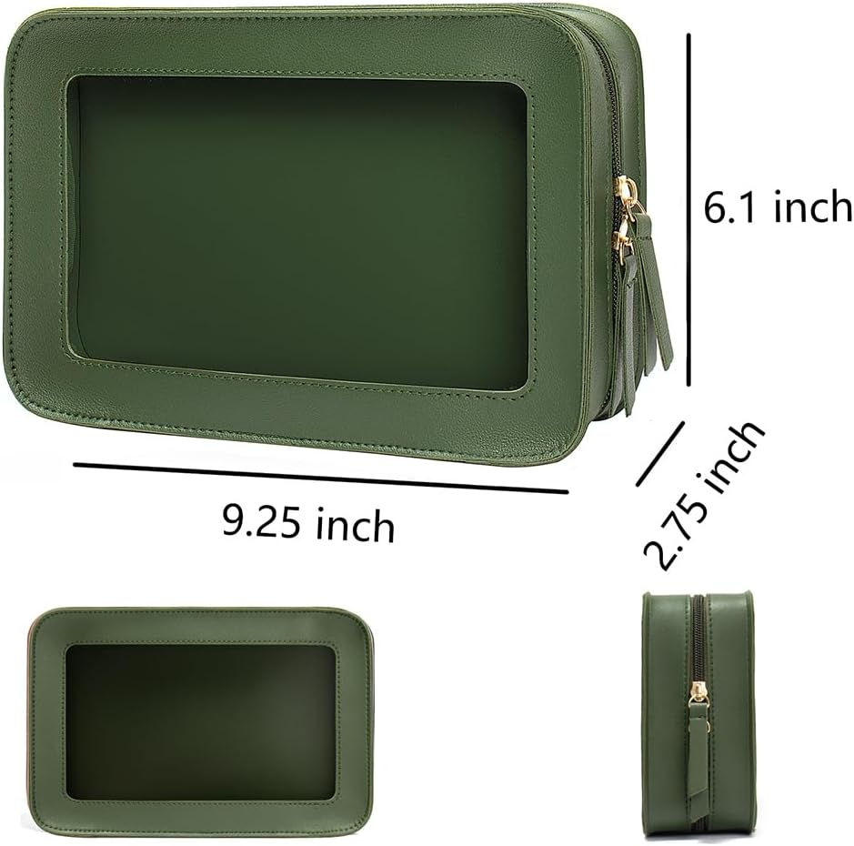 DDPOND Clear Makeup Bag Small, Small Cosmetic Bags for Women Waterproof Clear Makeup Case TSA Approved Toiletry Bags for Traveling Mini Make up Pouch with Zipper Car Organizer Travel Essentials