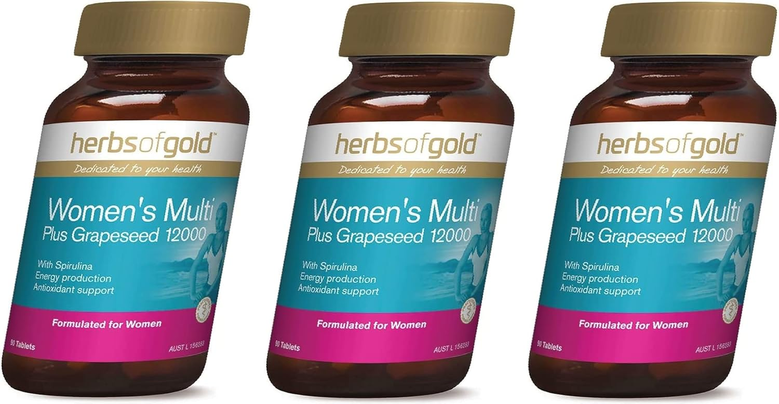 Herbs of Gold Women'S Multi plus Grapeseed 12000 90 Tablets, 90 Count (3-90 Count (Pack of 1))