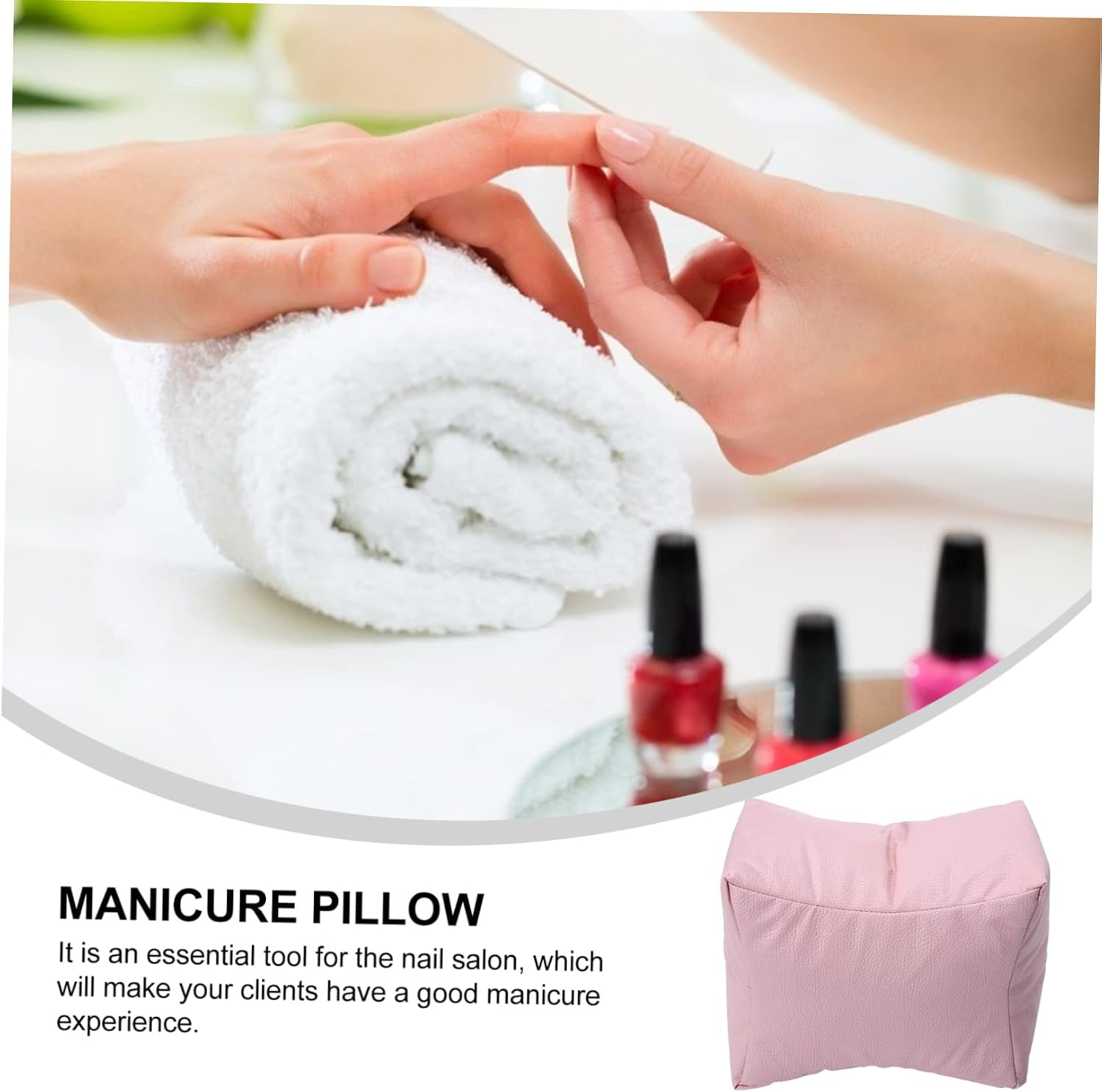 Healeved Leather Hand Cushion Supple Comfortable Wrist Pillow for Manicure Use as Foot Pillow at Home Salon