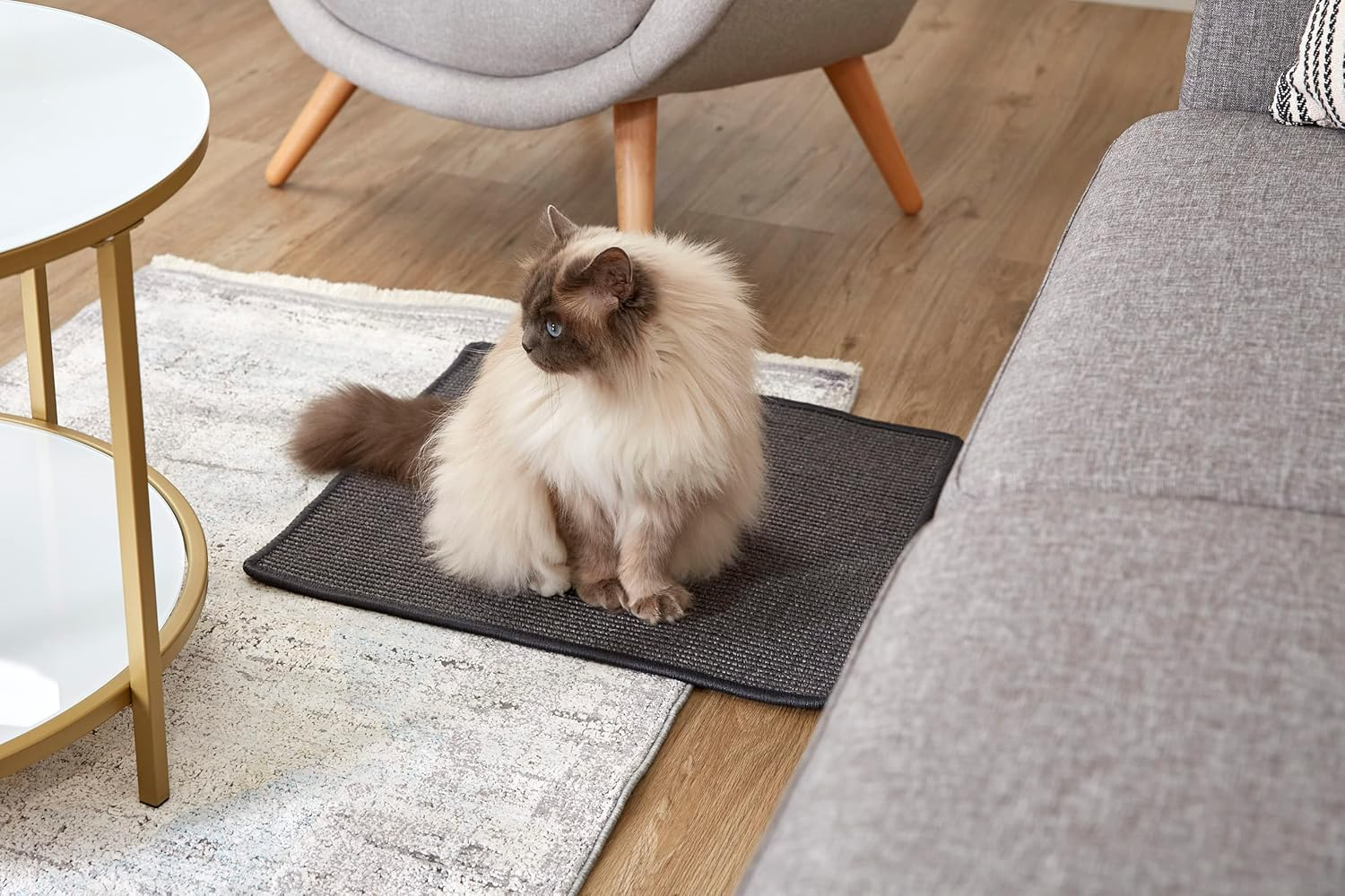 Scratching Mat for Cats - Doormat Sisal Scratching Mat - Natural Sisal Mat Robust - Mat Made of 100% Sisal - Cat Scratching Mat Anthracite 30 X 40 Cm image number 1