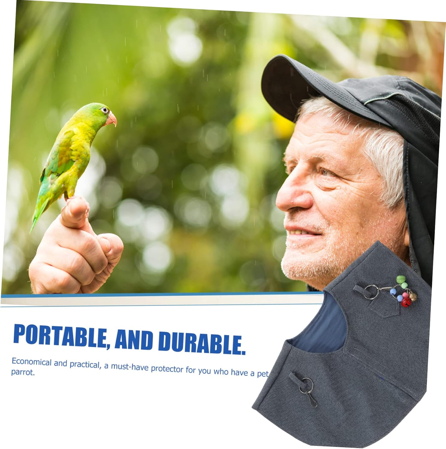 Toddmomy Bird Shoulder Protector Parrot Protective Shawl Blue Anti-Poop Cape Bell Parrot Training Diaper Cape for Scratch Prevention in Training Random Color