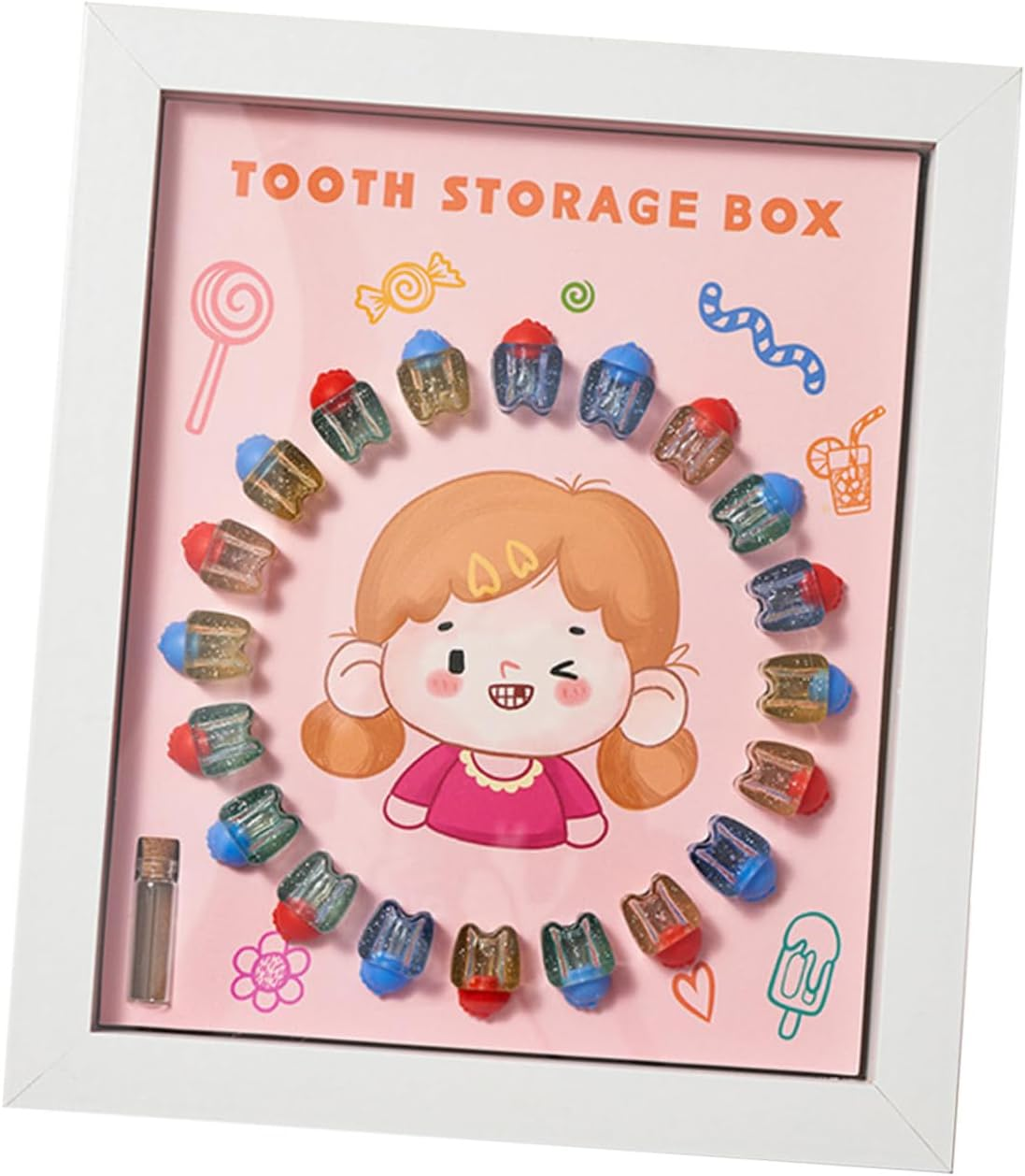 Baby Tooth Collection Box and Keepsake Case for Kids Crystal Material Photo Frame Deciduous Teeth Holder Suitable for And image number 4